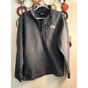 Gray fleece lined 1/4 zip North Face Mens large
